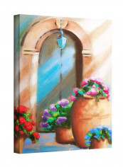 Tuscan Stoop Gallery Wrapped Canvas Wall Art multicolour 14 x 18inch