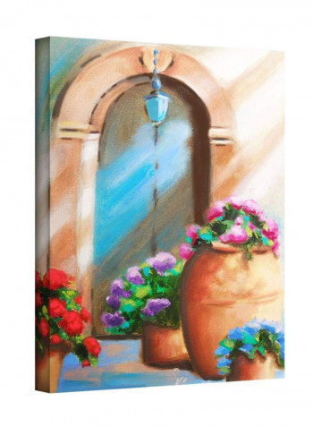Tuscan Stoop Gallery Wrapped Canvas Wall Art multicolour 14 x 18inch
