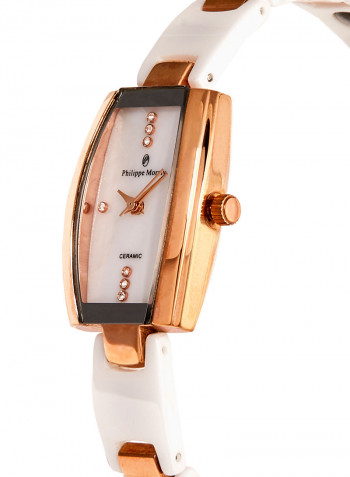 Women's Water Resistant Ceramic Analog Wrist Watch M1122RPWW