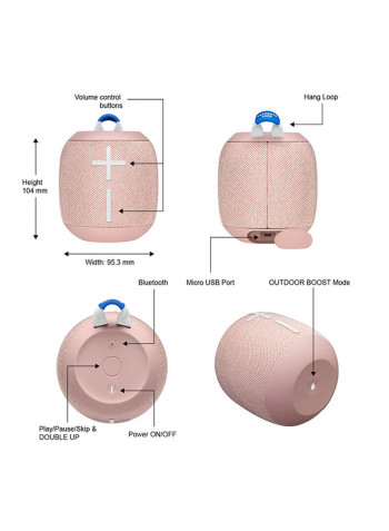 Wonderboom 2 Portable Wireless Bluetooth Speaker Just Peach