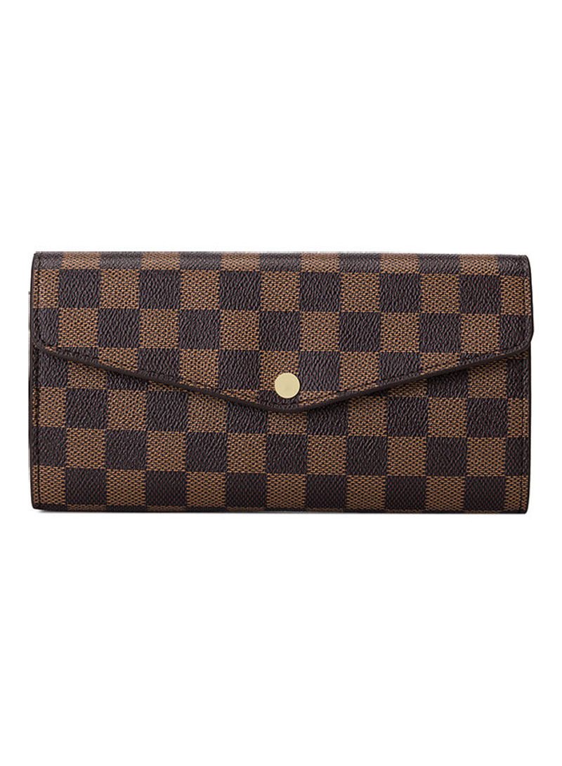 Checkered Wallet Brown