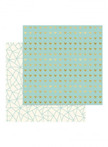 25-Piece Gal Meets Glam Double Sided Card Stock Green/Gold