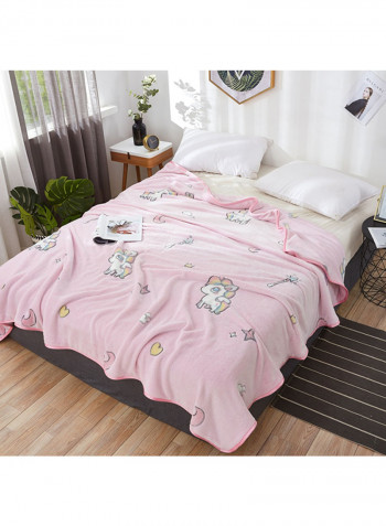 Unicorn Soft Cozy Throw Blanket Cotton Pink 200x230centimeter