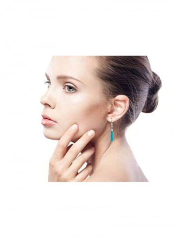 925 Sterling Silver Cubic Zirconia Studded Tear Drop Earrings