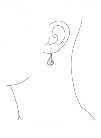 925 Sterling Silver Etched Carved Teardrop Earring