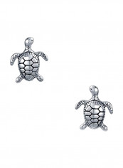 925 Sterling Silver Turtle Design Stud Earrings