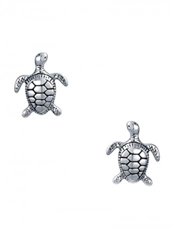 925 Sterling Silver Turtle Design Stud Earrings