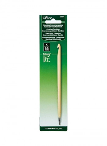 Bamboo Interchangeable Crochet Hook Beige/Silver 6.5millimeter