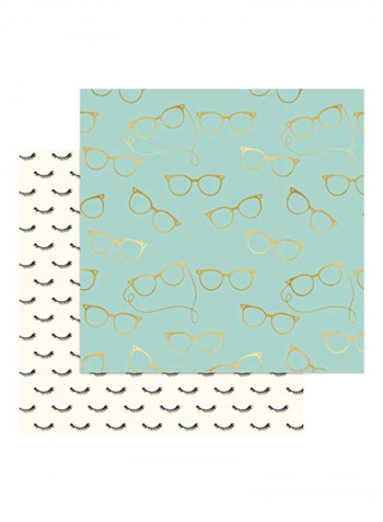 25-Piece Double Sided Cardstock Green/Beige/Gold