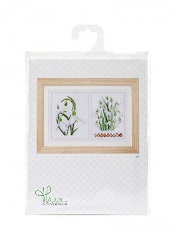 Snowdrops Panel On Aida Counted Stitch Kit White/Green/Beige