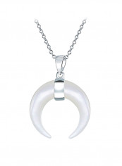 925 Sterling Silver Boho Tribal Moon Pendant Necklace