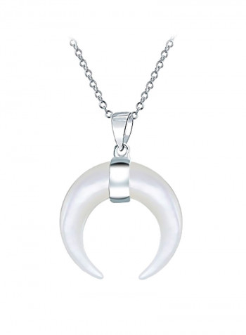 925 Sterling Silver Boho Tribal Moon Pendant Necklace