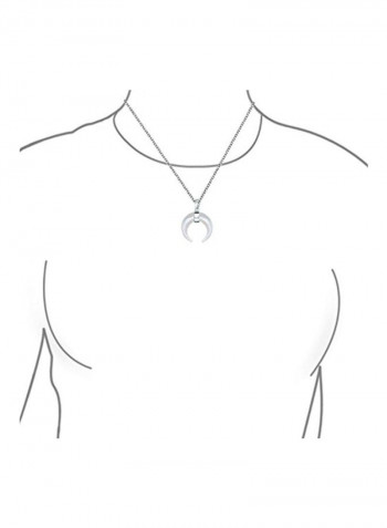925 Sterling Silver Boho Tribal Moon Pendant Necklace