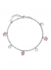 925 Sterling Silver Crystal Studded Anklet