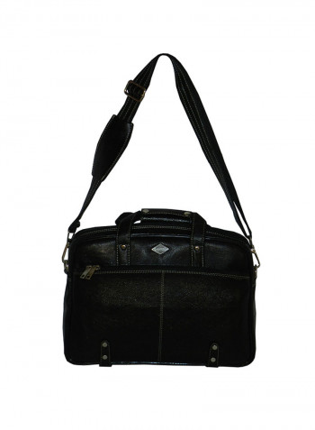 Genuine Leather Designer Office Bag For Travel Black