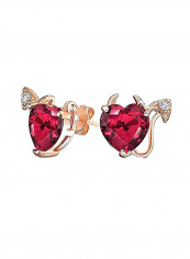 Rose Gold Plated 925 Sterling Silver Cubic Zirconia Studded Heart Shape Earrings reviews Rose Gold Plated 925 Sterling Silver Cubic Zirconia Studded Heart Shape Earrings