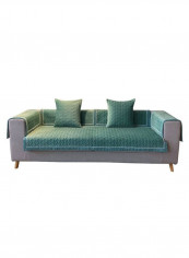 Anti-Slip Modern Style Soft Sofa Slipcover Teal Green