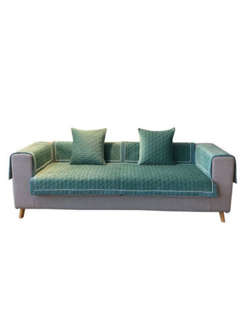 Anti-Slip Modern Style Soft Sofa Slipcover Teal Green