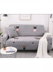 Cartoon Printed Non-Slip Sofa Cover Grey/Black reviews Cartoon Printed Non-Slip Sofa Cover Grey/Black