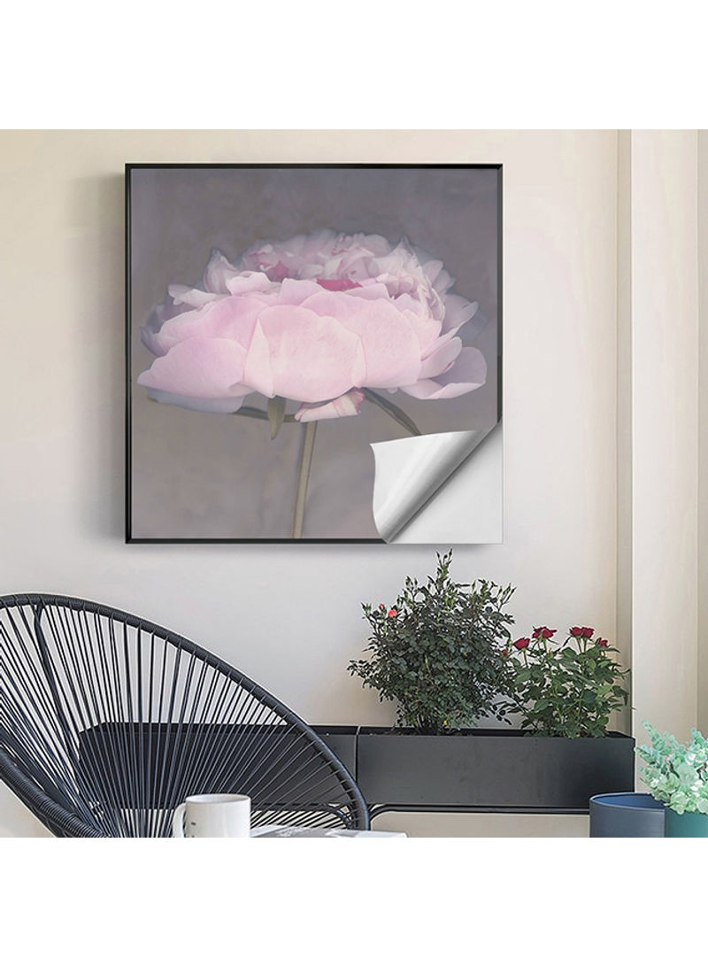 Floral Painting Pink/Grey 60x60centimeter