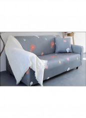 Modern Style Sofa Slipcover Grey/Orange/Pink 235-300centimeter