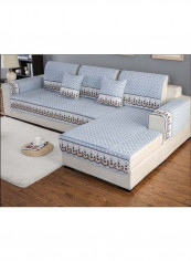 Simple Anti-Skidding Sofa Slipcover Light Blue/Beige/Brown