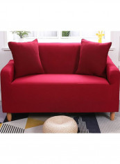 Solid Pattern Sofa Slipcover Red 185-230centimeter
