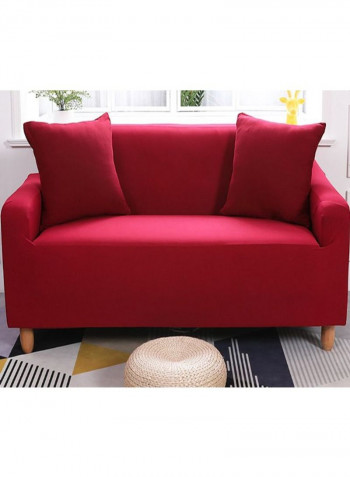 Solid Pattern Sofa Slipcover Red 185-230centimeter