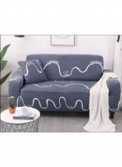 Striped Pattern Anti-Slip Sofa Cover Blue/White reviews Striped Pattern Anti-Slip Sofa Cover Blue/White