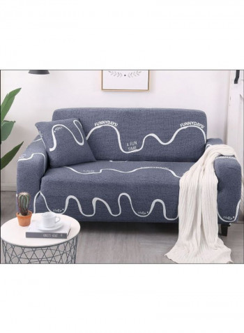 Striped Pattern Anti-Slip Sofa Cover Blue/White