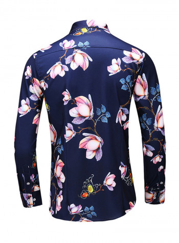 Floral Printed Shirt Blue/Pink