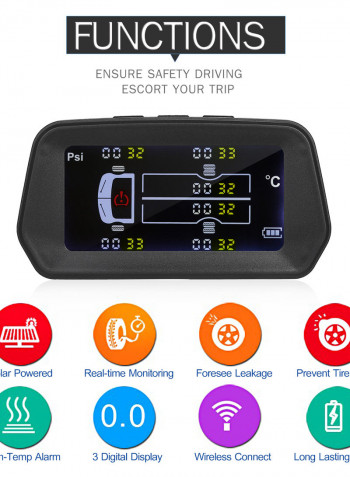Tire Pressure Monitor For Tire Pressure Within 13kg Black 22.50 x 6.00 x 13.50cm