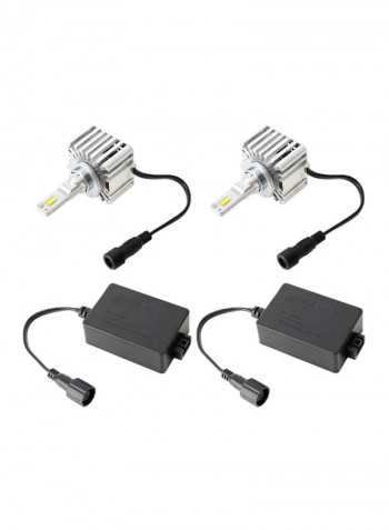2-Piece LED Headlight Set With Adapter For D3S