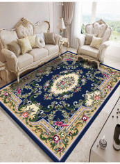 Floral Pattern Living Room Washable Soft Carpet Multicolour 80(W)x120(L)centimeter
