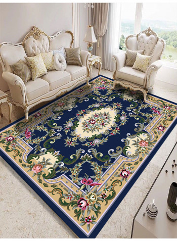 Floral Pattern Living Room Washable Soft Carpet Multicolour 80(W)x120(L)centimeter
