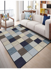 Modern Colorblock Pattern Supple Floor Mat Multicolour 80(W)x120(L)centimeter
