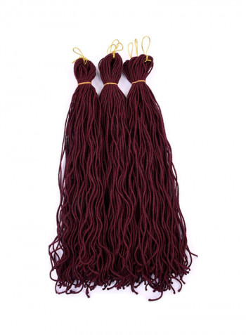 9-Bundle Twist Faux Lock Crochet Braiding Hair Extension Burgundy 20inch