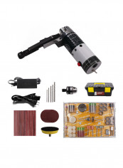 27-Piece Mini Belt Sander Electric Grinder Kit Black/Grey