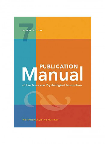 Publication Manual Of The American Psychological Association Hardcover 7
