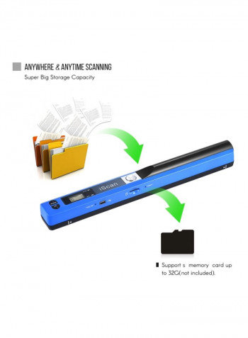 Portable Wireless Mini Scanner 30.9x9.8x4.9centimeter Blue/Black