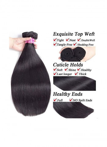 Unprocessed Brazilian Straight Hair Extension Black 20inch