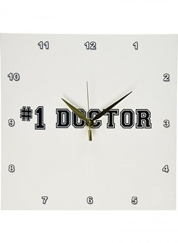 Decorative Printed Wall Clock White/Black 11x11inch