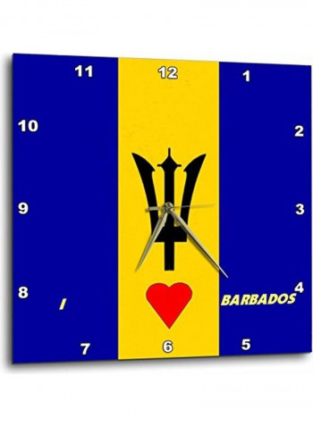 Love Barbados Wall Clock Multicolour 10 x 10inch