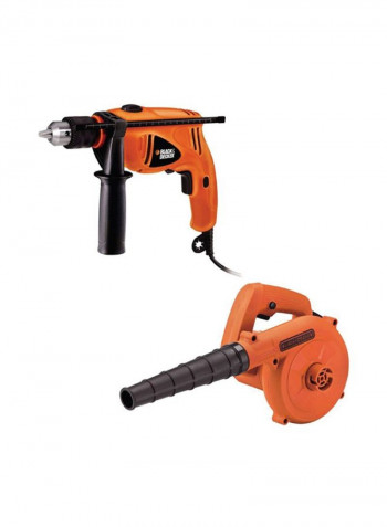 2 Piece Power Tools Set Black/Orange