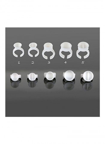 500-Piece Disposable Nail Art Tattoo Glue Holder أبيض