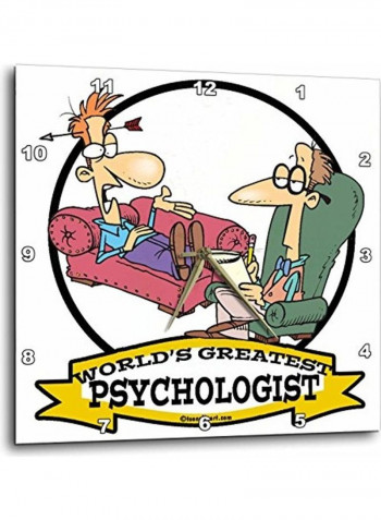 Worlds Greatest Psychologist Wall Clock Multicolour 10x10inch