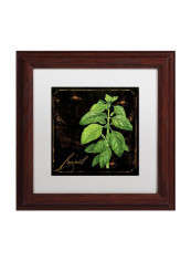 Black Gold Ornate Frame Herbs Iv Wooden Frame Wall Art Black/Green 11 x 11inch