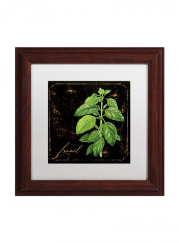 Black Gold Ornate Frame Herbs Iv Wooden Frame Wall Art Black/Green 11 x 11inch
