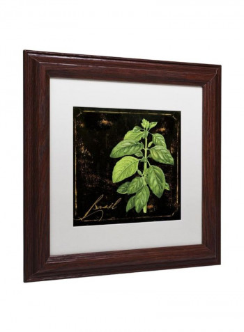 Black Gold Ornate Frame Herbs Iv Wooden Frame Wall Art Black/Green 11 x 11inch
