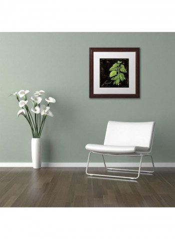 Black Gold Ornate Frame Herbs Iv Wooden Frame Wall Art Black/Green 11 x 11inch
